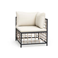 Sofa ogrodowa, Krzesło ogrodowe w stali i plecione liny czarne beżowe 75 x 75 x 70 cm