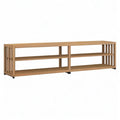 Szafka RTV, Meble do TV otwartej w naturalnym bambusie stałym 180 x 40 x 45 cm z 2 półkami