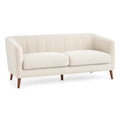 Sofa, 2-fotelikowa sofa z pokrywą z poliestru booklé, zaokrąglony kształt w kremie 160 x 83 x 80 cm